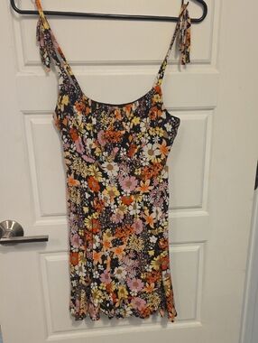 Lily Rose Floral Tie-Shoulder Summer Jumpsuit/romper Black Multi
